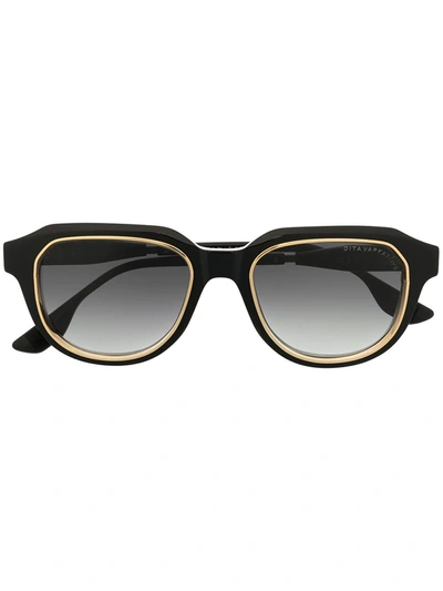 Dita Eyewear Gold-rimmed Tortoiseshell Frames In Black