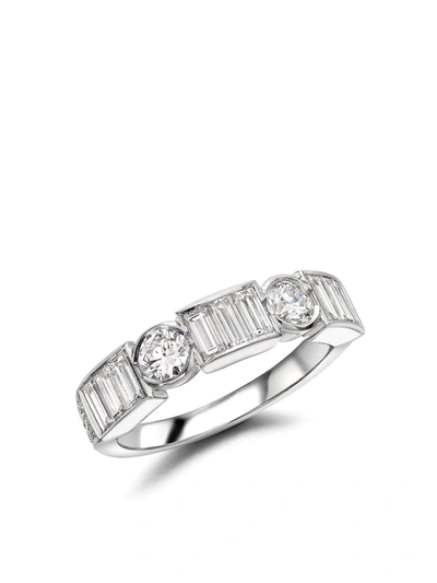 Pragnell Platinum Antrobus Diamond Half Eternity Ring In Silver