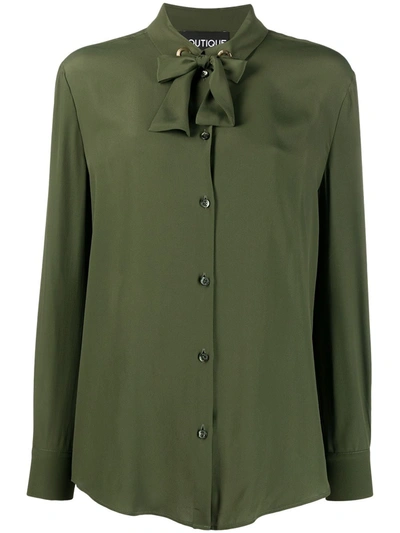 Moschino Tie-neck Blouse In Green