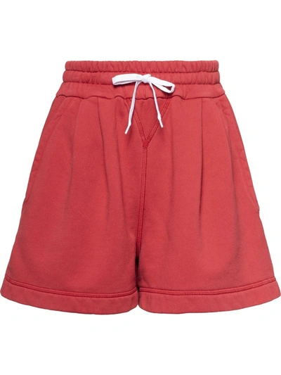 Miu Miu Elasticated Waistband Short Shorts In Red
