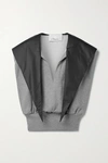 3.1 PHILLIP LIM / フィリップ リム HOODED SATIN-TRIMMED COTTON-JERSEY TANK