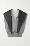 3.1 Phillip Lim Hooded Satin-trimmed Cotton-jersey Tank In Gray