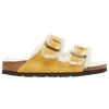 Birkenstock Arizona Genuine Shearling Slide Sandal In Yellow/brown