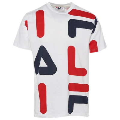 Fila Bennet T-shirt In White/chinese Red/peacoat
