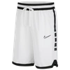 Nike Men's Elite Dri-fit Basketball Shorts In White/ Black/ Black