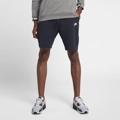 Nike Nsw Tech Fleece Shorts In Obsidian/white