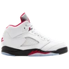Jordan Air  5 Retro Sneakers In True White/fire Red/black