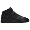 Jordan Air  1 Mid Big Kids' Shoes In Black/black/black