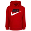 Nike Big Boys Club Fleece Sportswear Pullover Hoodie In University Red/white/black