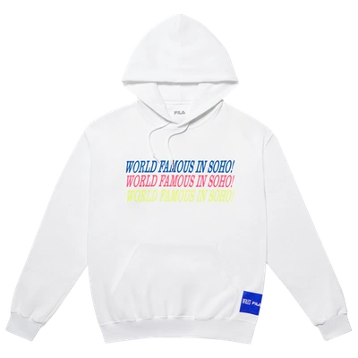 Fila X Vfiles World Famous Hoodie In White/blue