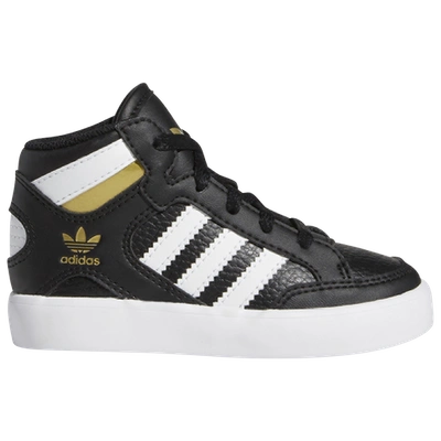 Adidas Originals Hardcourt Hi In Black/white/gold