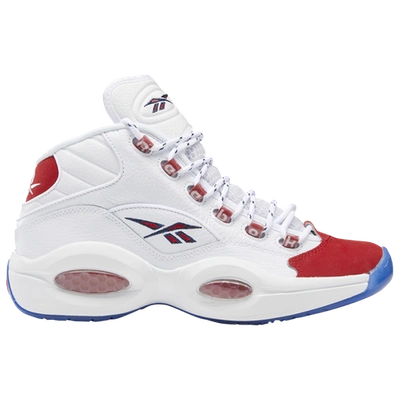 Reebok Question Mid In White/white/power Red