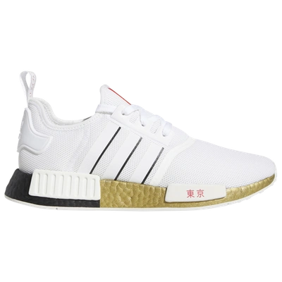 Adidas Originals Nmd R1 In White/black/solar Red