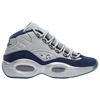 Reebok Question Mid High Top Sneakers In Vecnav/silver Metallic/white