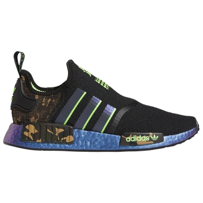 Adidas Originals Nmd R1 In Black/solar Green/green