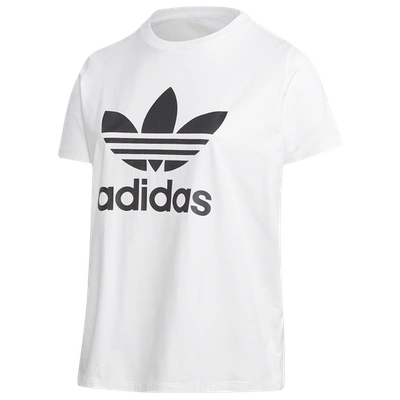 Adidas Originals Adicolor Trefoil Boxy Graphic T-shirt In White