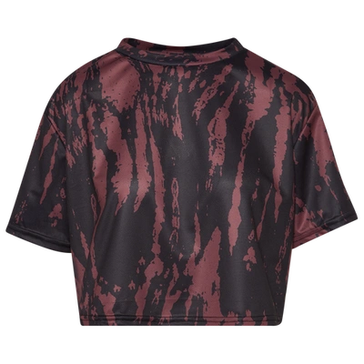 La La Anthony Womens  Cropped Tie Dye Short-sleeve T-shirt In Rust/black