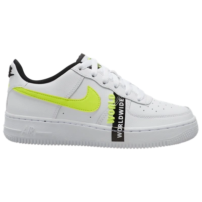 Nike Kids' Air Force 1 Low In White/barely Volt/volt