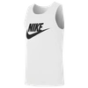 Nike Sportswear Logo-print Cotton-jersey Tank Top In White/black
