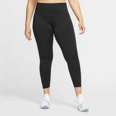 Nike Fast Plus Size Women's Running Cropped Leggings In Black/reflective Silver