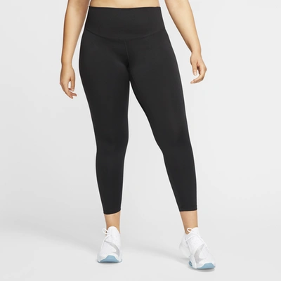 Nike Fast High Waisted Crop Leggings In Black/reflective Silver