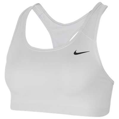 Nike White Unpadded Swoosh Sports Bra In White/black