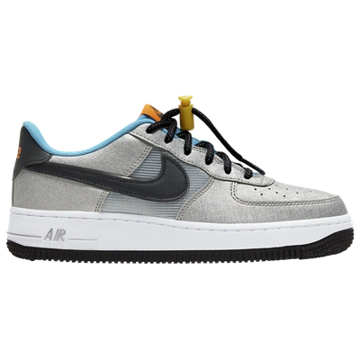 Nike Kids' Air Force 1 Low In Metallic Silver/black/hyper Crimson