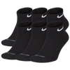 Nike Dri-fit 6-pack Everyday Plus No-show Performance Socks In Black/white