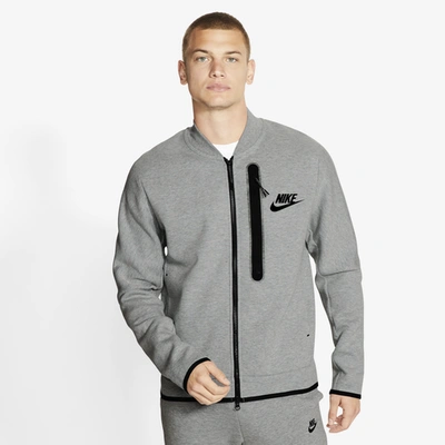 Nike Tech Fleece Bomber Jacket In Dark Grey Heather/black