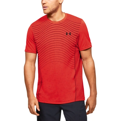Under Armour Seamless Knit Wave T-shirt In Beta/black