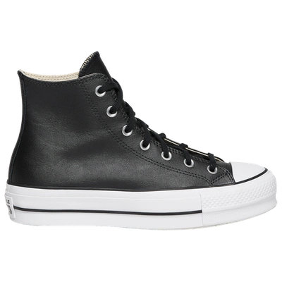 Converse Womens  All Star Platform Hi Leather In Black/white