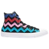 Converse All Star Hi In Black/university Red/peony Pink