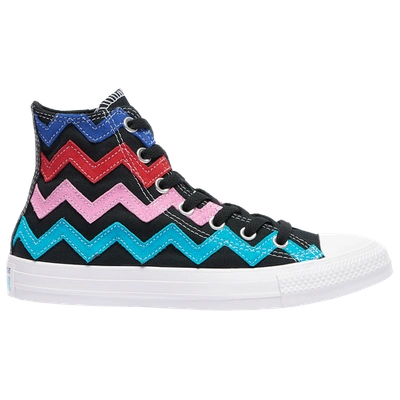 Converse All Star Hi In Black/university Red/peony Pink