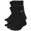 Nike Everyday Kids' Cushioned Crew Socks (6 Pairs) In Black/white