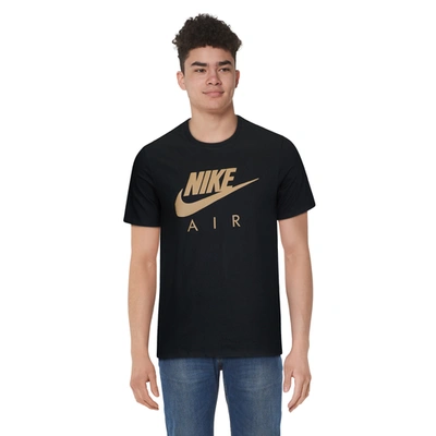 Nike Mens  Metallic T-shirt In Black/gold Reflective