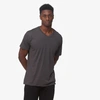 Csg Basic V-neck Short Sleeve T-shirt In Charcoal Grey