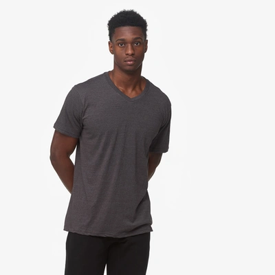 Csg Basic V-neck Short Sleeve T-shirt In Charcoal Grey