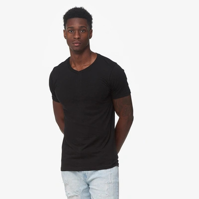 Csg Basic V-neck Short Sleeve T-shirt In Black