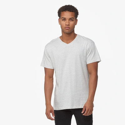 Csg Basic V-neck Short Sleeve T-shirt In Oatmeal/white