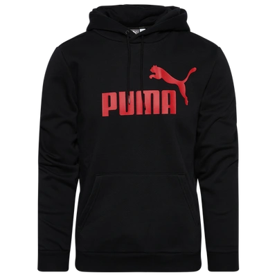 Puma Essentials Big Logo Hoodie In  Black/red