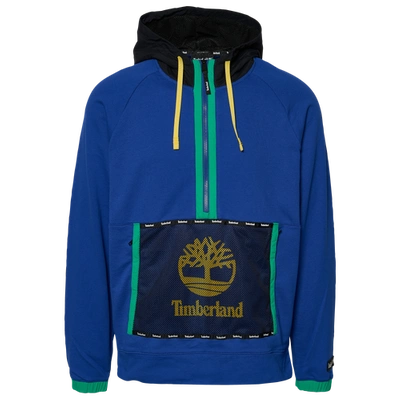 Timberland Mesh Mix Media Po Hoodie In Surf The Web