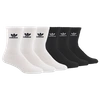 Adidas Originals Trefoil 6 Pack Socks In White And Black In Black/white