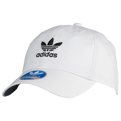 Adidas Originals Washed Relaxed Strapback In White/black