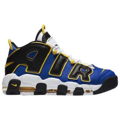 Nike Air More Uptempo "peace,love And Basketball" Sneakers In Game Royal,black,white,speed Yellow