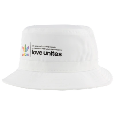 Adidas Originals Pride Trefoil Bucket Hat In White