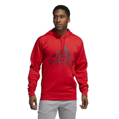 Adidas Originals Mens Adidas Badge Of Sport Team Issue Pullover Hoodie In Scarlet black ModeSens