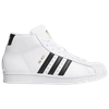 Adidas Originals Pro Model Hi Top Sneakers In White Leather In White/black/white