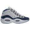 Reebok Question Mid High Top Sneakers In Vecnav/silver Metallic/white