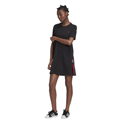 Adidas Originals Womens  T-shirt Dress In Black/multi