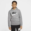 Nike Big Boys Sportswear Club Fleece Pullover Hoodie In Carbon Heather/black